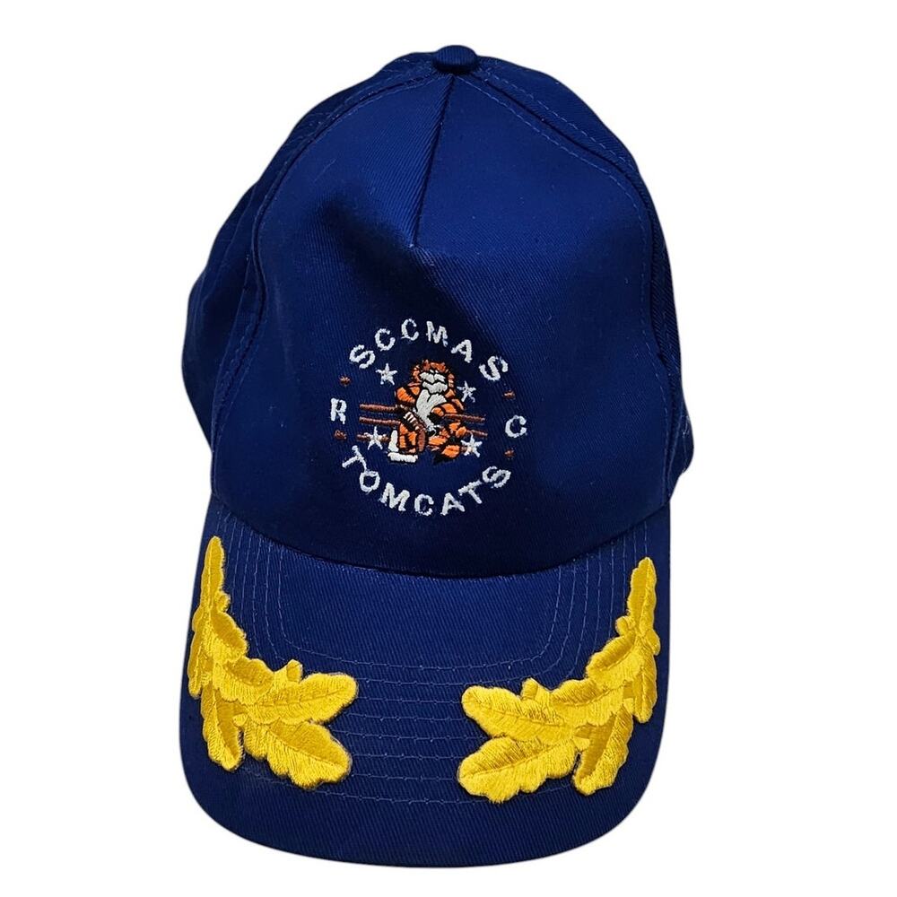 Vintage SCCMAS Tomcats Snapback Baseball Hat Cap Blue Embroidered